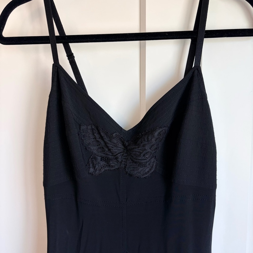 Charles Chang-Lima 90’s Black Butterfly Slip Dress with Thin Straps | 8 - Picture 2 of 7